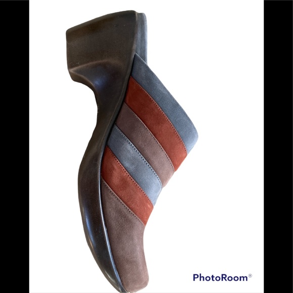 Naot Beyond Brown Spice Multi Slate Heeled Mule Clogs Size 40 / 9 - Picture 2 of 7